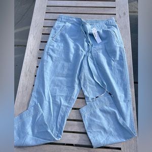 NWT J. Crew Tie-Waist Seaside Pants Chambray Blue Size S